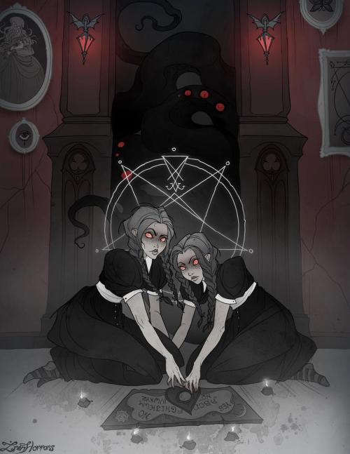 nyxshadowhawk: Creepy Twins by IrenHorrors