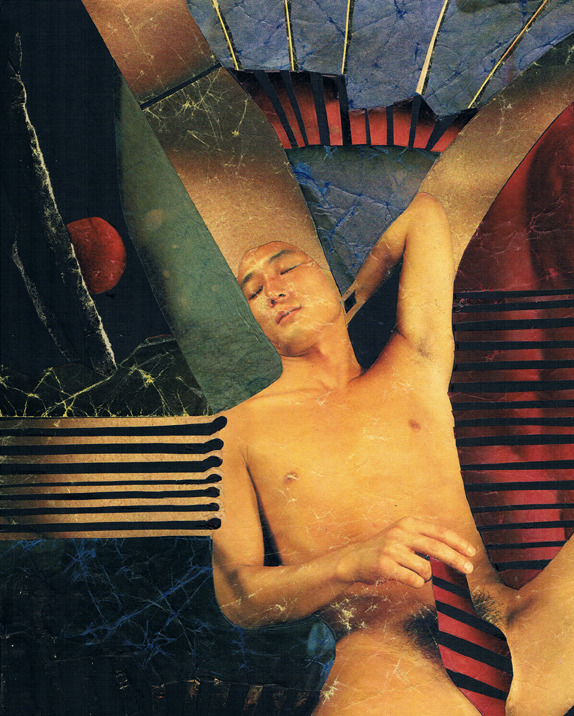claudeperreaultcollagework:  ‘‘Plugged in’’  Collage: Gay magazine paper