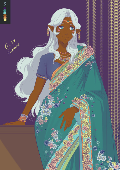 autumn-sacura: 100 Palette Challenge  #3.  Allura in saree Patreon | Commissions | Redbubb