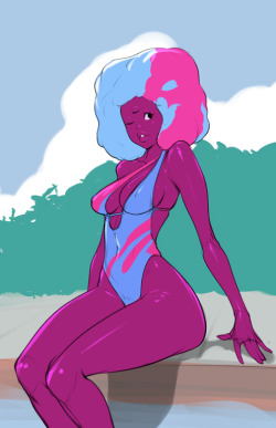 xizrax:  commission of Bubblegum Garnet    hubba bubba~ ;9