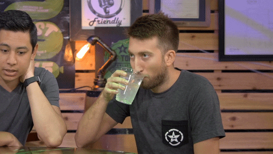 redfoxblackfox: Michael: It was funny how little came out. He did a spit-take with a droplet of water. It was one drop! Gavin: No… it was like six… 
