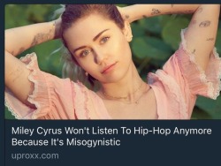 queenstravelingdarling:  heaux-ass:  56blogsstillcrazy: stop. lettin. caucasians. eat. off. our. culture    Mike Will-Made-It &amp; Wiz Khalifa egged her ass on smh  The headline should have been Miley is mad at hip hop cause she couldn’t pull an Iggy