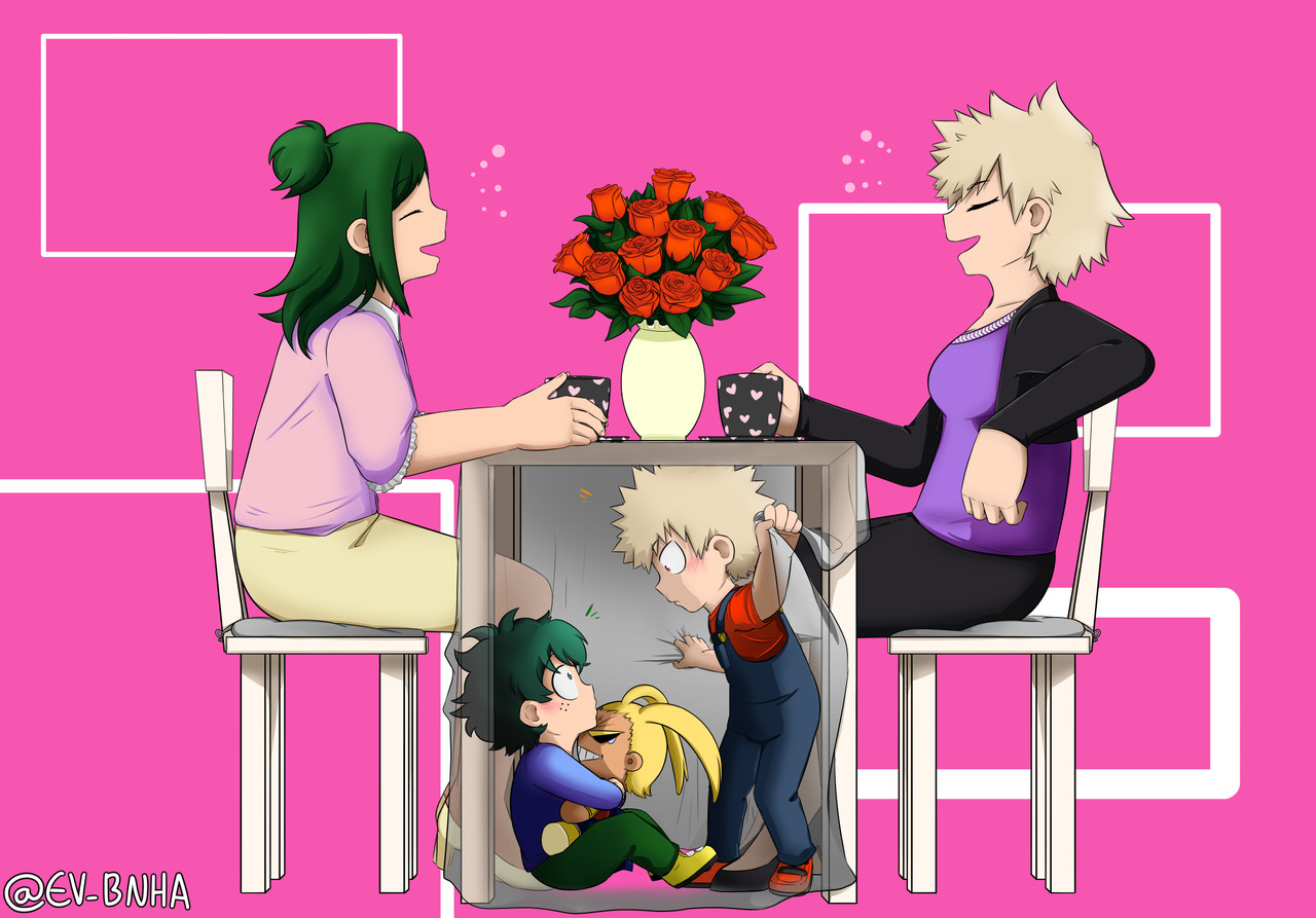 ev-bnha:  Two moms hanging out and a mysterious encounter under the table(Closeup