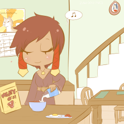 zulidoodles:  [[Morning breakfast with a