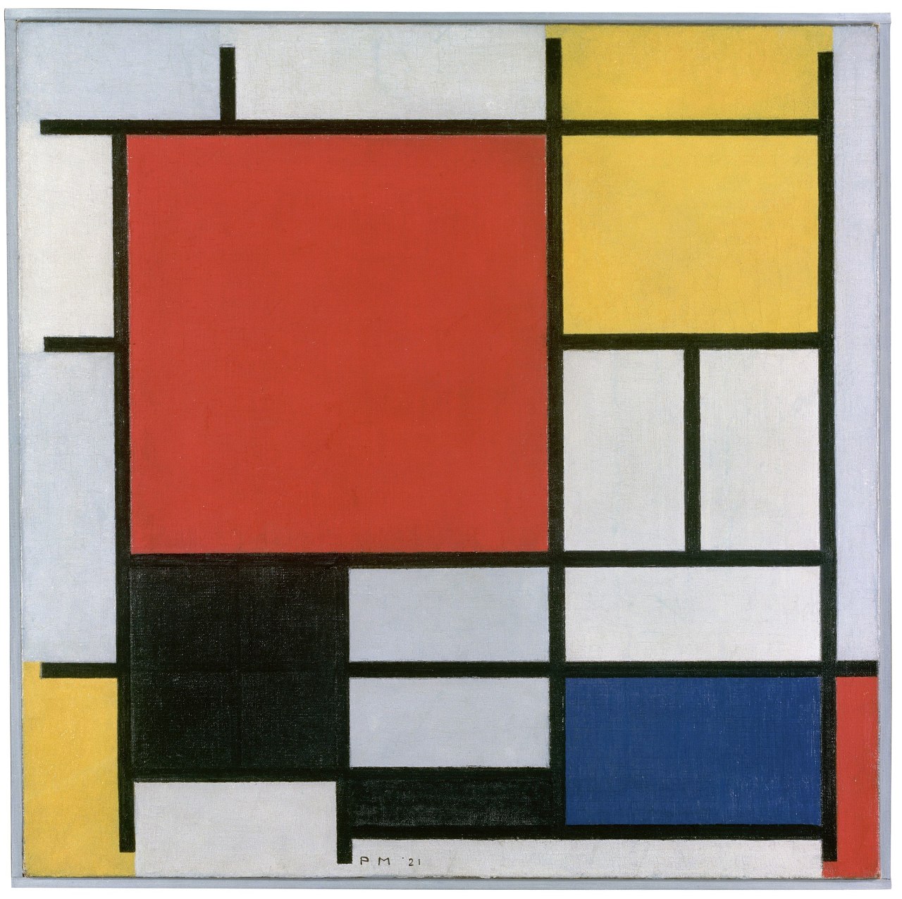 Piet Mondrian - Composition en rouge, jaune, bleu et noir (1921)
Piet Mondriaan (1872-1944) was a pioneer of abstract art. His oeuvre bears witness to the road he travels from figuration to abstraction. Especially his later geometric-abstract work...