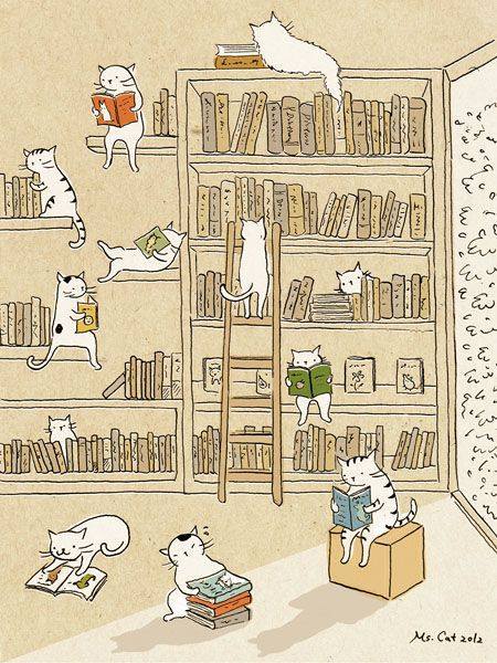bibliolectors: Bibliotecas gatunas: gatos súper lectores (ilustración de Ms. Cat
