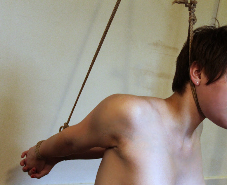 theropegeek:  Continuous line from wrists to neck creates a choking predicament. 