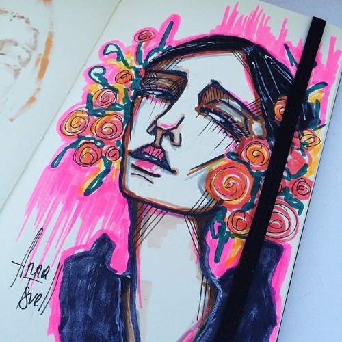 moleskine-arts:Artwork by @anna_tsvell. #moleskine_arts #art #draw #draws #moleskine #moleskin #mole