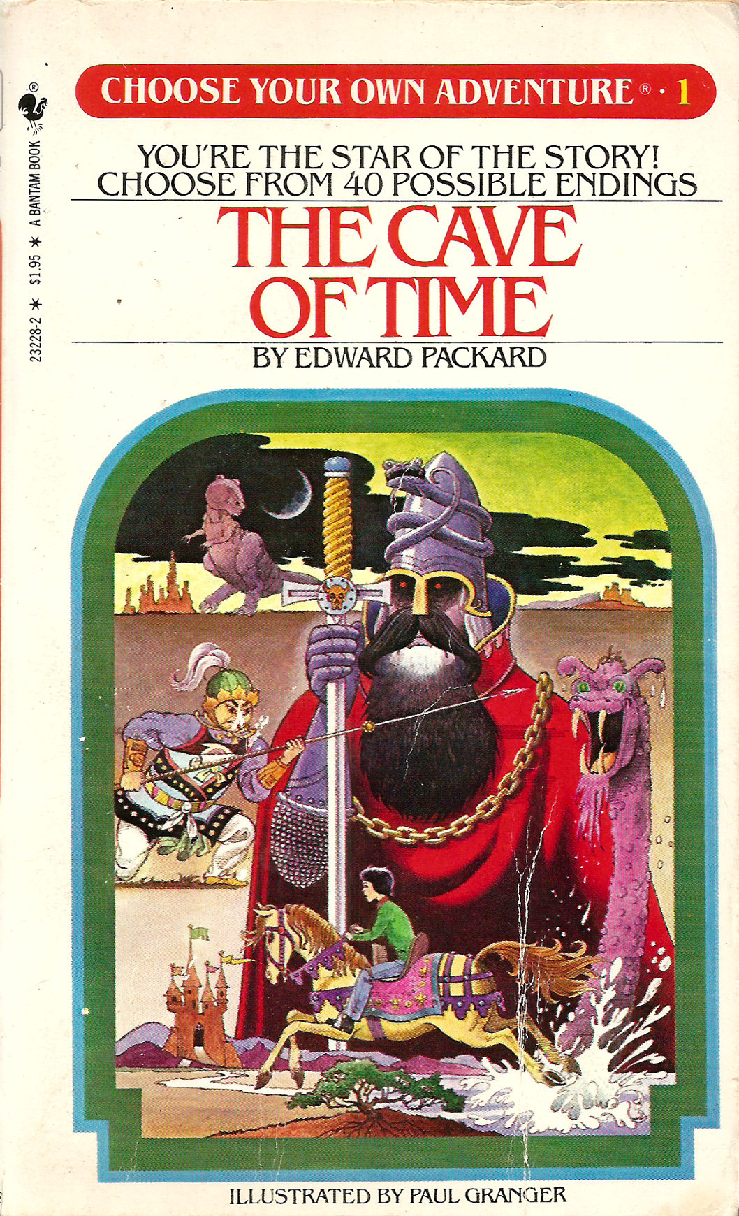 Choose Your Own Adventure No. 1: The Cave of Time, by Edward Packard. Illustrated