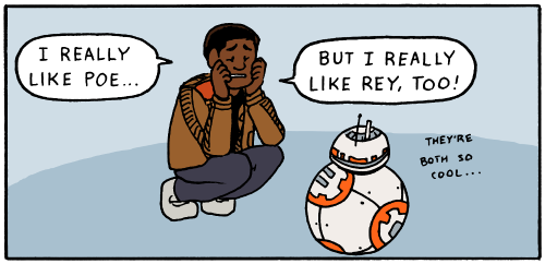 caffeinatedfantasy: hinonekart: bb-8 did not sign up for this shoujo manga nonsense OT3 FOR THE WIN!