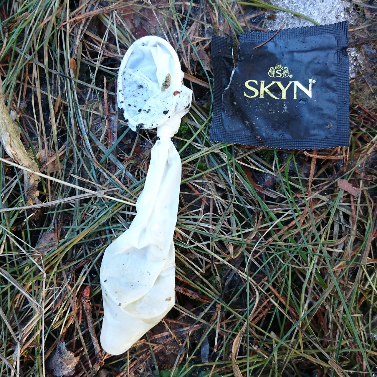 condom-hunter:  Condom hunting team. 5 used condoms found. 😉 2 well filled! 😜