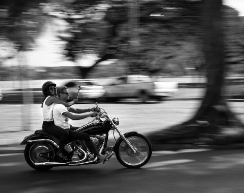 Selfie sticking and flip flops on a motorcycle. #mamiya #6x7 #honolulu #hawaii #motorcycle #flipflop