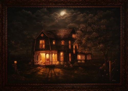 archiemcphee:  Los Angeles-based artist and baker Christine McConnell meticulously recreated her parents’ house using German chocolate cake, complete with flickering lights in the windows.  “The foundation of the house is made out of layer upon