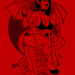 devildames:an early drawing of a series of red devil pin ups I did over the last