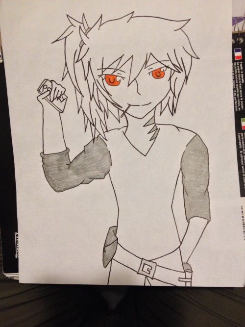 snow-white-and-little-red:  agentlightninghunter:  I ate pocky while drawin’ this…. hope ya like it snow-white-and-little-red senpai… I really like ur OC like seriously…. sorry for the bad drawing though.. hehe…  ITS ADORABLE OMG THANK YOU AND