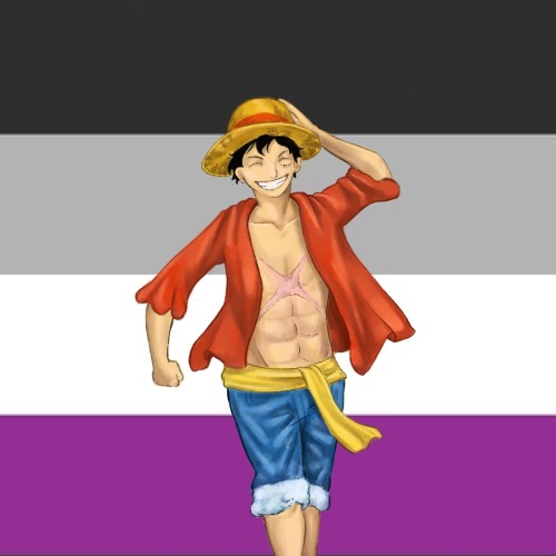 bonvoyagegays: continuing my line of lgbtq+ one piece icons, here’s an asexual Luffy! He was p