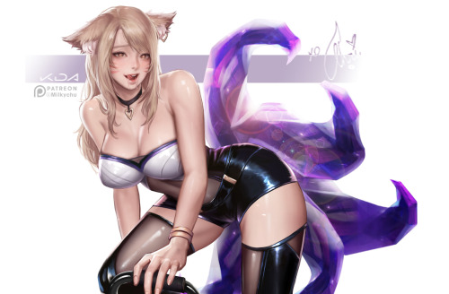 KDA Ahri milkychuwww.pixiv.net/artworks/86276167