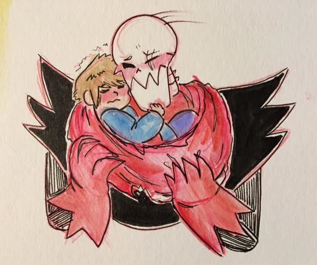 stuffedart:  Here are most of the doodles I’ve done of a sick/injured Frisk being