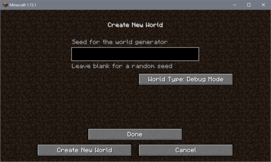 Minecraft Debug World