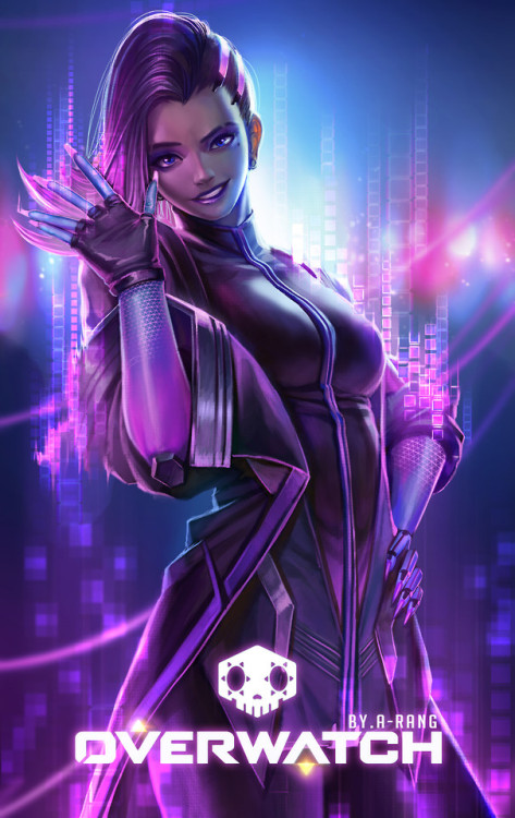 rarts:      Sombra (Olivia Colomar): Overwatch game digital fanart  [Artist:   TaeKwon Kim / A-rang]  