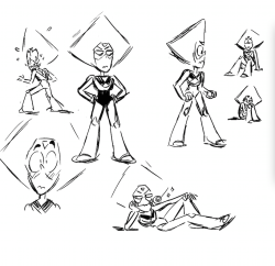 laurenzuke:  i am feverishly digging through all my sketchbooks and files trying to find tiny peridots i can finally post. these are some old ones from when i started working on C&amp;R, trying to get her proportions down… weird.. i draw her different