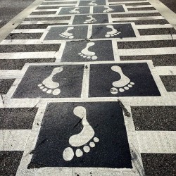 jasonparis:  Crosswalk fun in downtown #Baltimore. (at Downtown Baltimore)   Lombard and Eutaw. I drive over them every weekend when I&rsquo;m outchea driving for Uber.