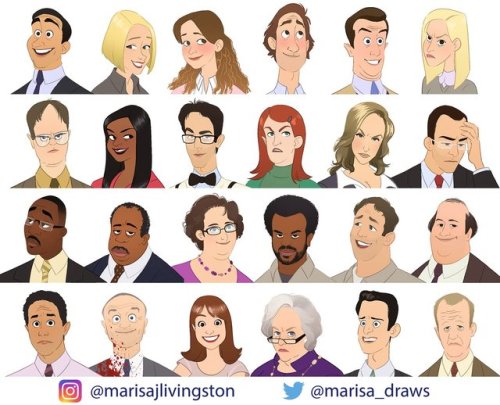 tastefullyoffensive:If ‘The Office’ was animated. (by Marisa Livingston)