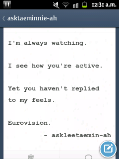 asktaeminnie-ah:  “Just because you put it in fanmail doesn’t mean you’re safe.”   “I want to hate you but I’m laughing too hard to care.”