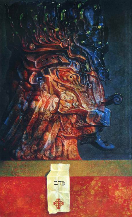 Ernst Fuchs - Cherub with the Cross of Jerusalem (1962)