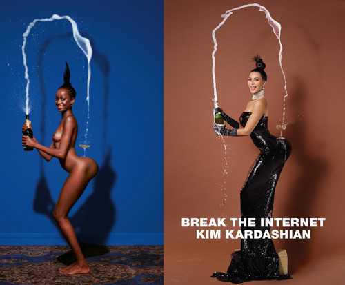 the-goddamazon:  howtobeafuckinglady:  bambi-neverbeenaflaw:  howtobeafuckinglady:  Jean Paul Goude has always been obsessed with fetishistic images of the hypersexulized black body so it’s only apt that he would recreate one of his crass images using