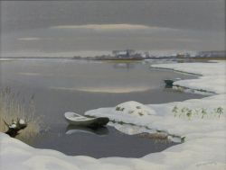 thunderstruck9:  Dirk Smorenberg (Dutch, 1883-1960), The Loosdrechtse Plassen in Winter. Oil on canvas, 45 x 60.5 cm.