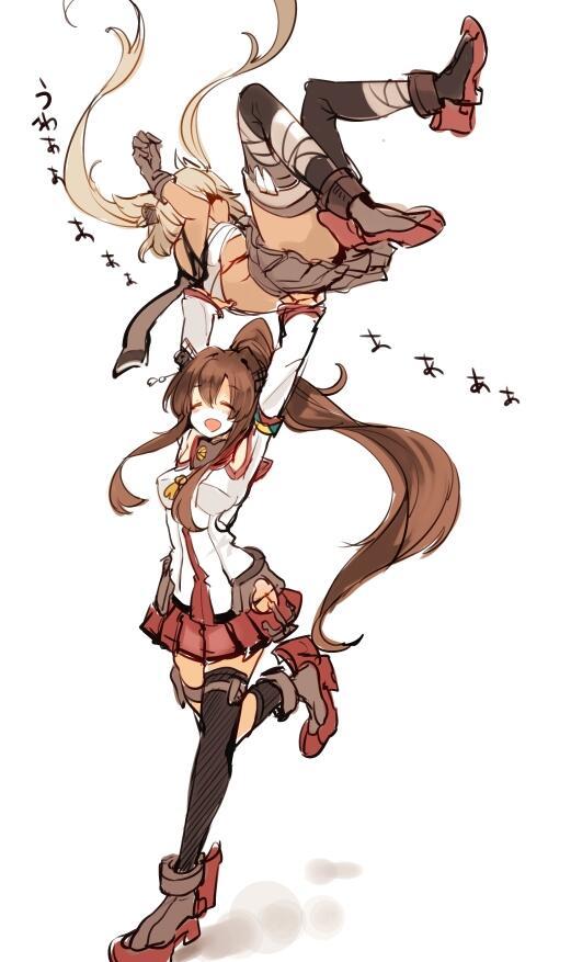 Twitter / Maku_raco: 【落書き】武蔵をお姫様抱っこする大和ちゃん