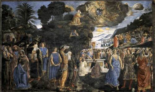 Handing Over of the Tablets of the Law, Cosimo Rosselli, 1481-82