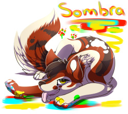 camiechan:So I hit a rut while doing comissions on stream and decided to doodle this~ becuase sombramalamutt is a cutie and is now covered in paint XDomg what a cutie x3