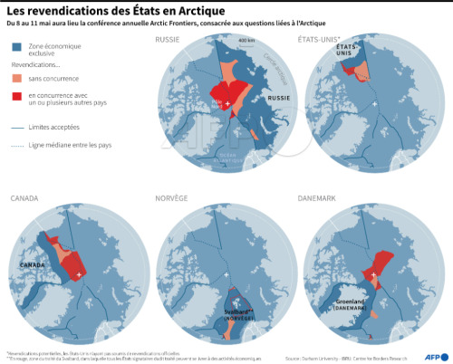 Territorial claims in the Arctic region.by @afpfr