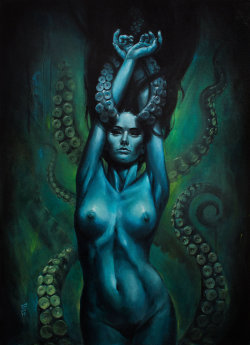 fhtagn-and-tentacles:  SQUID QUEEN by Pasi &ldquo;Pahapasi&rdquo; Juhola Inspired by Ben Templesmith’s “The Squidder”
