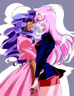 sidregnum:  Let me tell you why this is my favorite Utena illustration ever: See Anthy’s clothes?  This is after Anthy goes out to the real world. This is Utena and Anthy reuniting after the end. This is Official Artwork. “And Someday, Together, We’ll