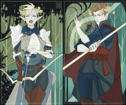 pannan-art:  Mine and @aiwa-sensei Inquisitors from Dragon Age. Oh god, I love this game.  