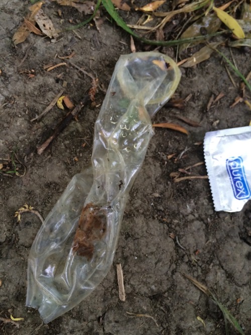 Today has been a lucky day. I found the second used condom, with some poop on it.. But very fresh! T