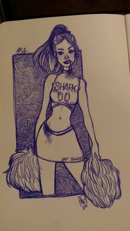 My #day4 of the #drawlloween challenge: #vampire cheerleader!