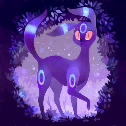 glitchedpuppet: shiny umbreon commission