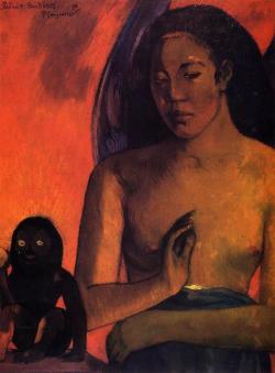 artist-gauguin:  Barbarian poems, 1896, Paul GauguinSize: 63x47 cmMedium: oil on canvas