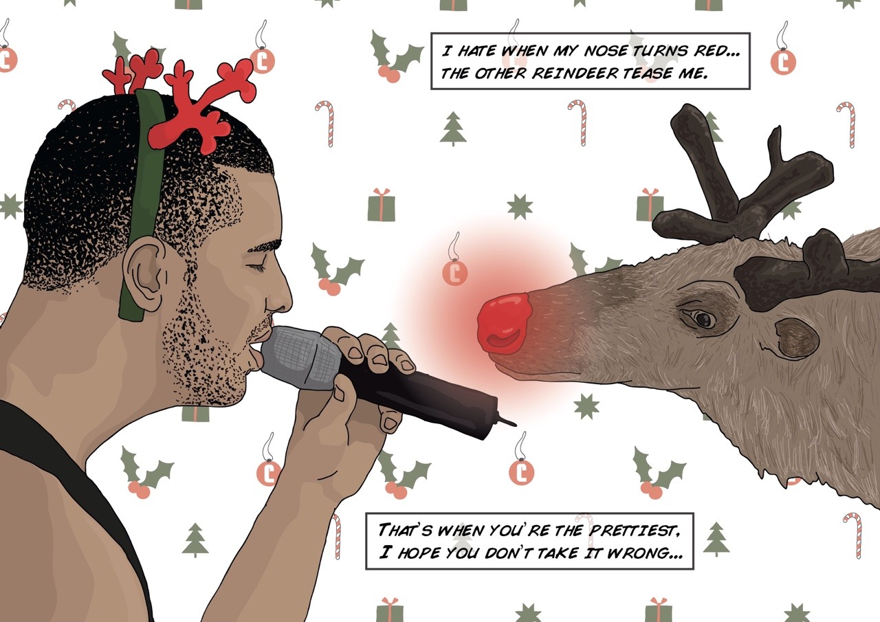 aubgasm:  itsdrickibytch:  drizzydrehk:  Drake themed holiday cards.  Omg this is