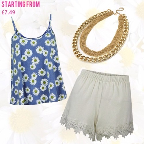 Pretty Summer outfit! Prices range from £7.49 to just £13! #pretty #lace #summer #daisies #flowers #