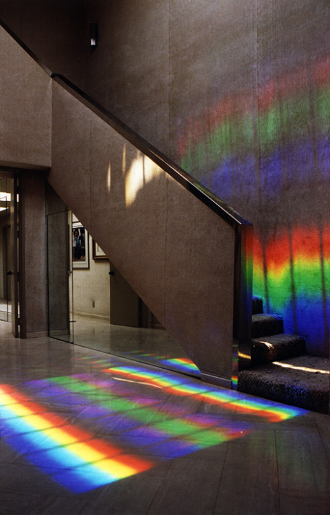 solarpunk-aesthetic:Solar light Art by Peter Erskine bathes your home in rainbows