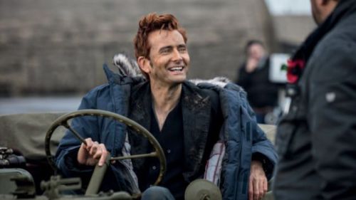 aziraphale-is-ace: Some behind the scenes pictures of David that I absolutely adore!