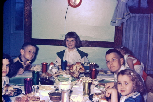 The kids’ table at Christmas dinner - 1954