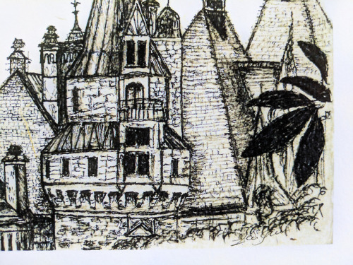 Moszna Castle sketch details 