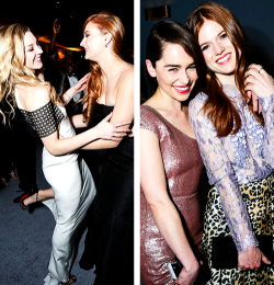 nymheria:  Natalie Dormer, Sophie Turner, Emilia Clarke and Rose Leslie at the SAG awards 2014 After Party 