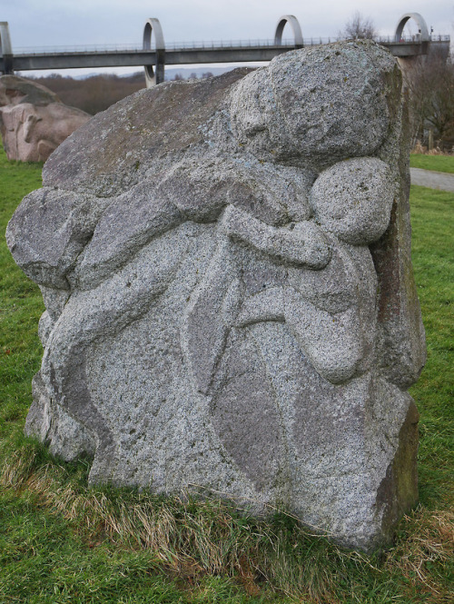 Falkirk Wheel Carved Stone Sculptures, Falkirk, Scotland, 10.2.18.
